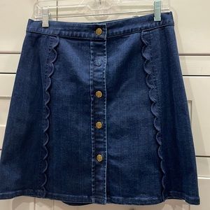 Draper James Scalloped Button-front Skirt